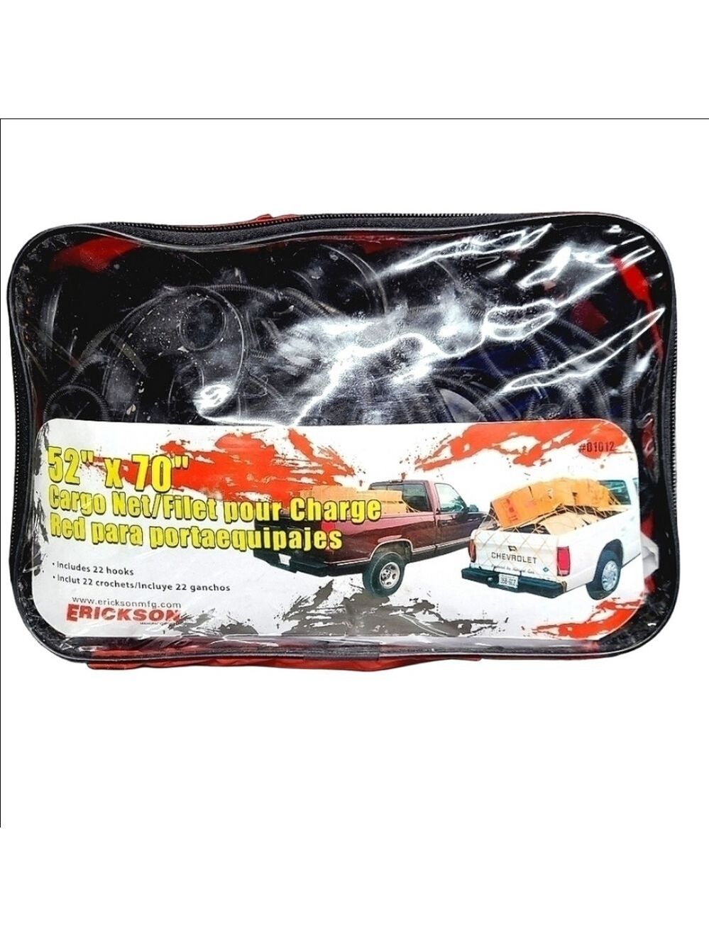 Erickson Manufacturing Safety Cargo Net 52×70 In Original Zip Carry-On Case New
